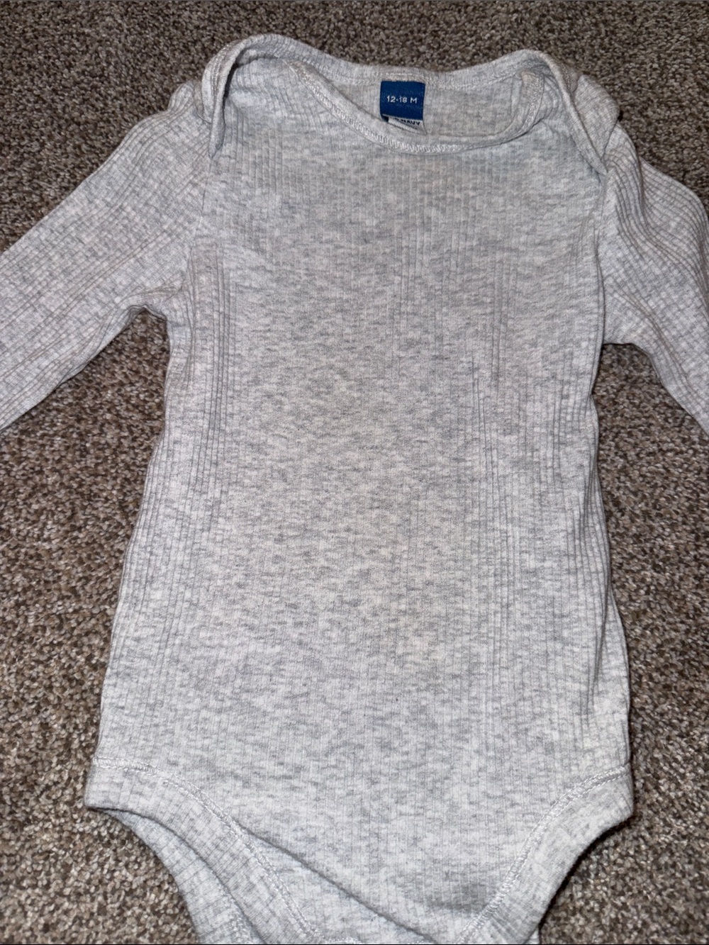 Old Navy Light Gray Ribbed Crewneck Sweater Bodysuit